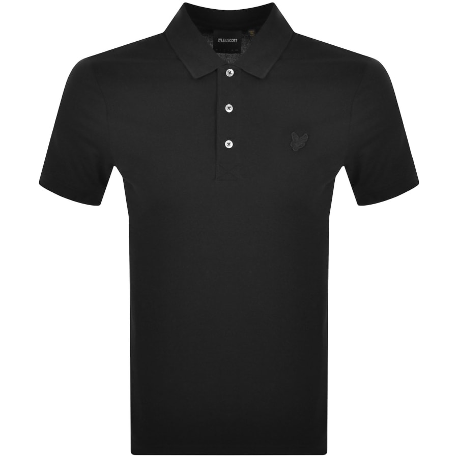 Lyle And Scott Tonal Eagle Polo T Shirt Black Mainline Menswear Ireland